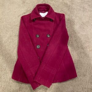 Aeropostale Burgundy Pea Coat Women’s S
